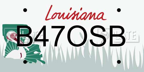 B47OSB Louisiana License Plate