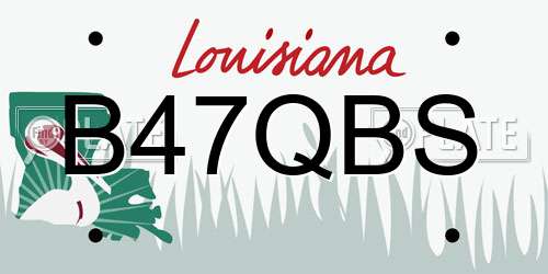 B47QBS Louisiana License Plate