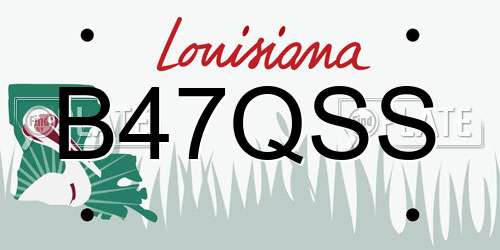B47QSS Louisiana License Plate