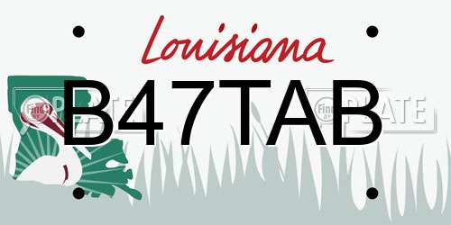 B47TAB Louisiana License Plate