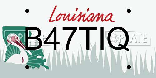 B47TIQ Louisiana License Plate