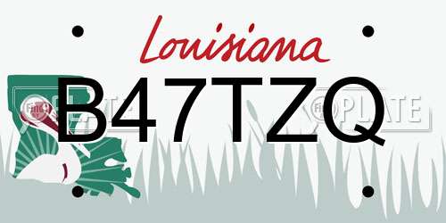 B47TZQ Louisiana License Plate