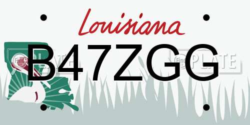 B47ZGG Louisiana License Plate