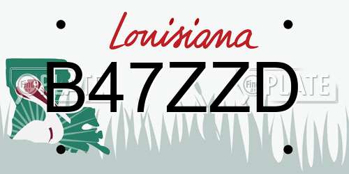 B47ZZD Louisiana License Plate