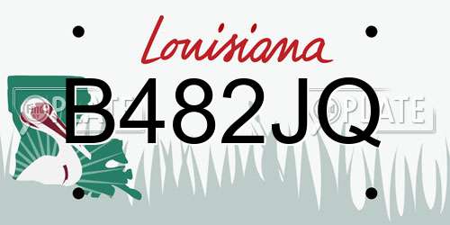 B482JQ Louisiana License Plate
