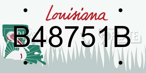 B48751B Louisiana License Plate