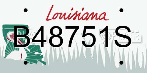 B48751S Louisiana License Plate