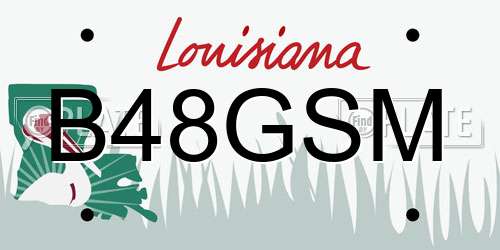 B48GSM Louisiana License Plate