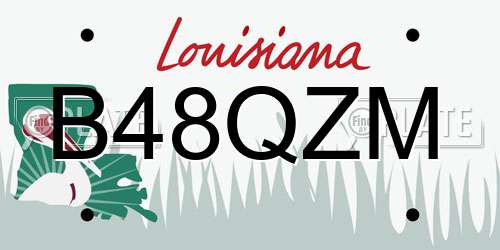 B48QZM Louisiana License Plate