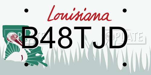 B48TJD Louisiana License Plate