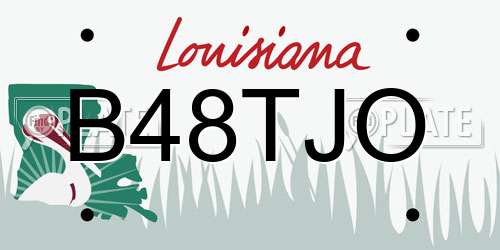 B48TJO Louisiana License Plate