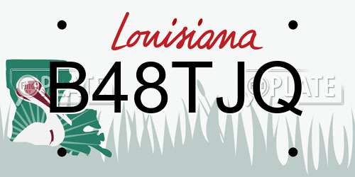 B48TJQ Louisiana License Plate
