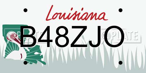 B48ZJO Louisiana License Plate