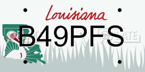 B49PFS Louisiana License Plate