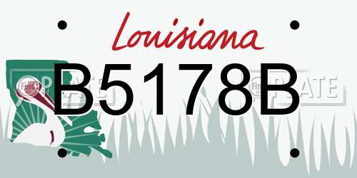 B5178B Louisiana License Plate