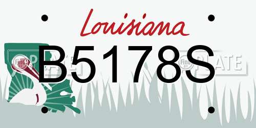 B5178S Louisiana License Plate
