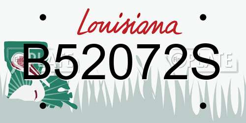 B52072S Louisiana License Plate