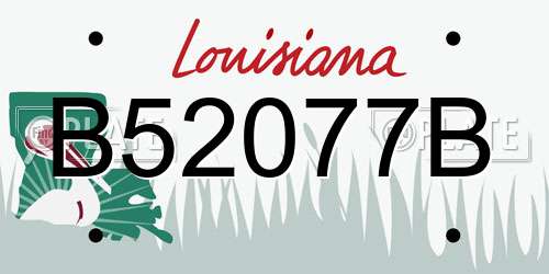 B52077B Louisiana License Plate