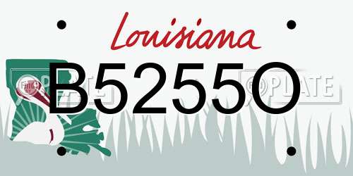 B5255O Louisiana License Plate