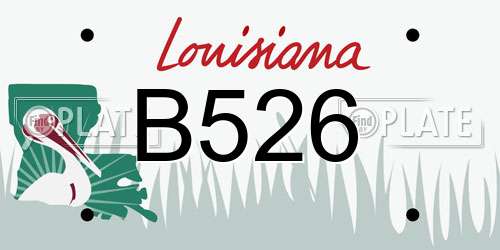 B526 Louisiana License Plate