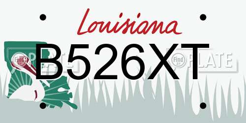B526XT Louisiana License Plate