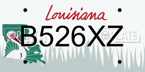 B526XZ Louisiana License Plate