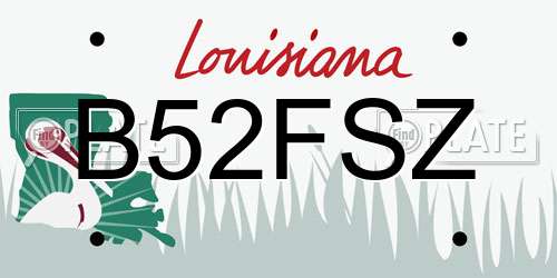 B52FSZ Louisiana License Plate