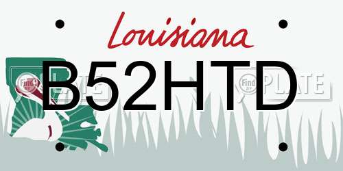 B52HTD Louisiana License Plate