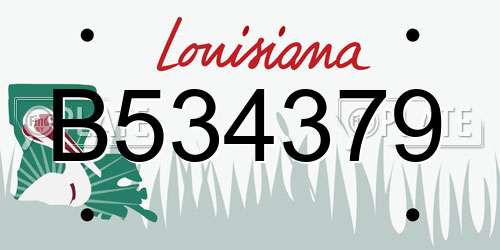 B534379 Louisiana License Plate
