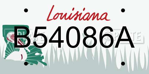 B54086A Louisiana License Plate