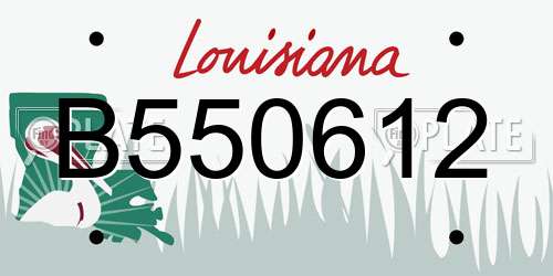 B550612 Louisiana License Plate