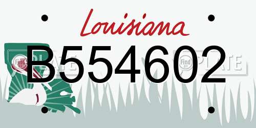 B554602 Louisiana License Plate