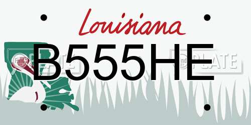 B555HE Louisiana License Plate
