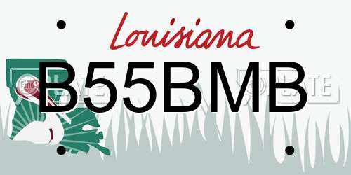 B55BMB Louisiana License Plate