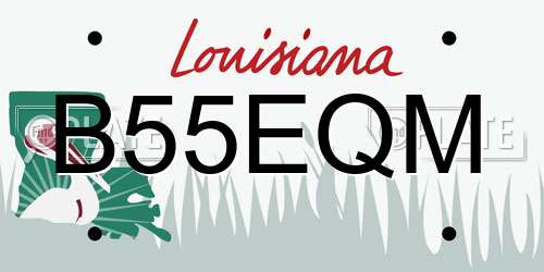 B55EQM Louisiana License Plate