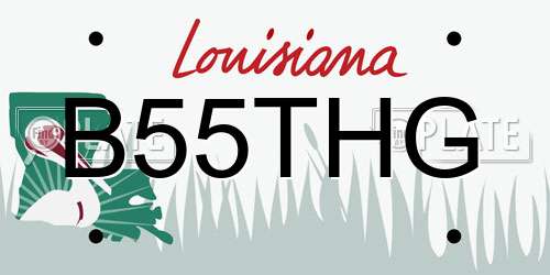 B55THG Louisiana License Plate