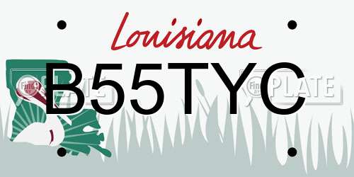 B55TYC Louisiana License Plate