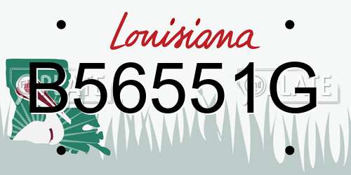 B56551G Louisiana License Plate