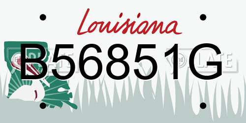 B56851G Louisiana License Plate