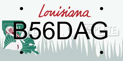 B56DAG Louisiana License Plate