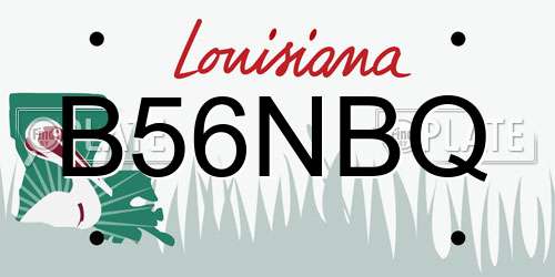 B56NBQ Louisiana License Plate