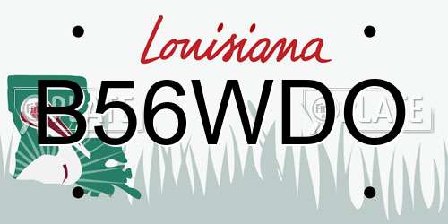 B56WDO Louisiana License Plate
