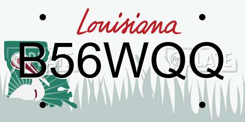 B56WQQ Louisiana License Plate