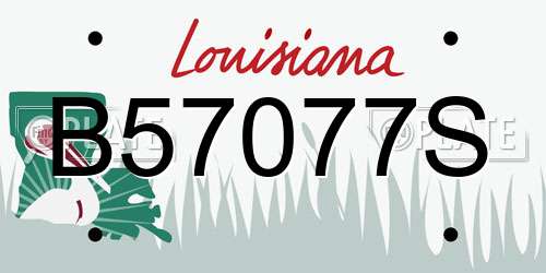 B57077S Louisiana License Plate