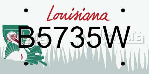 B5735W Louisiana License Plate