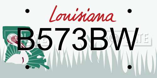 B573BW Louisiana License Plate