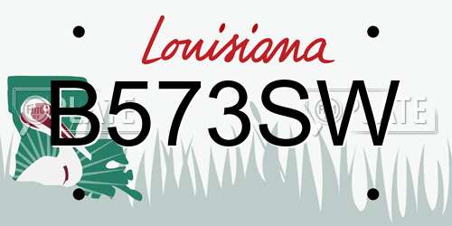 B573SW Louisiana License Plate