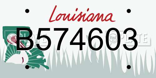 B574603 Louisiana License Plate