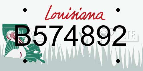 B574892 Louisiana License Plate