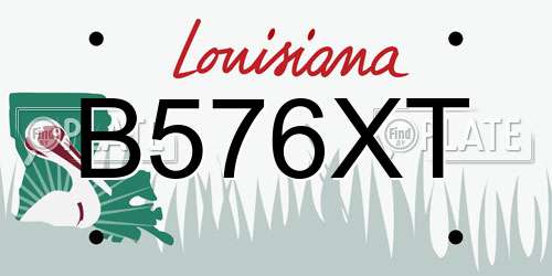 B576XT Louisiana License Plate